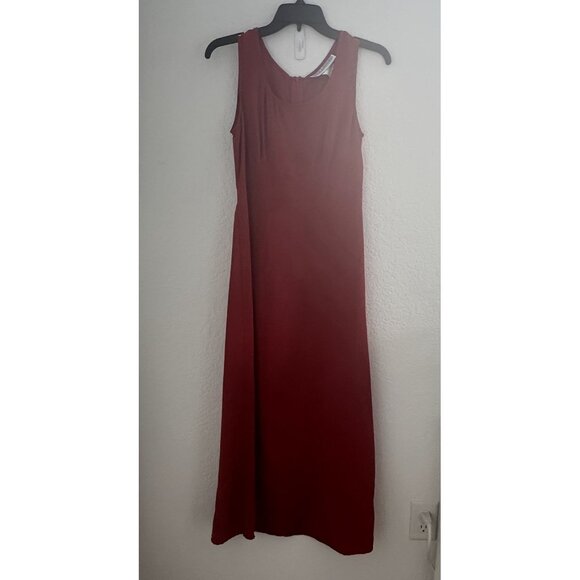 Jessica Howard Midi Sheath Dress‎ Womens 6 Rusty Red Classic Elegant Vtg READ - Picture 1 of 11